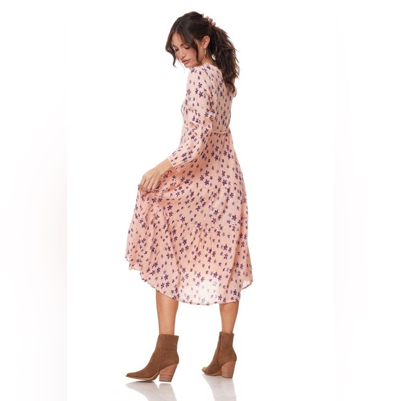 New with tags Gorgeous Blue Boheme Floral Midi Dress with Tassel Detail size S/M - Picture 2 of 8